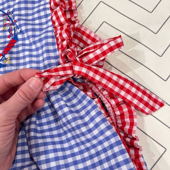 The Bubble Bee Gingham Fourth of July Two Piece Outfit - T - Picture 5 of 16